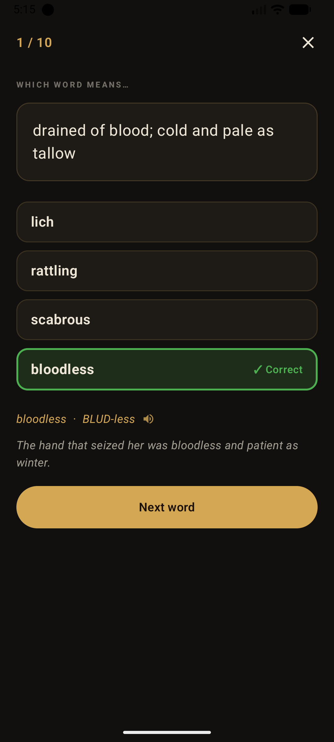 The word quiz